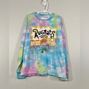 Nickelodeon Rugrats Shirt Long Sleeve Tie-dye Tee Character Logo Youth Small